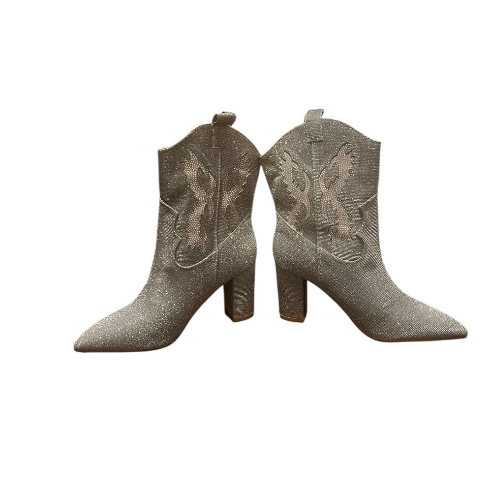 MIA Silver Rhinestone Sparkle Western Cowboy Boots Women’s 9 - Picture 5 of 11